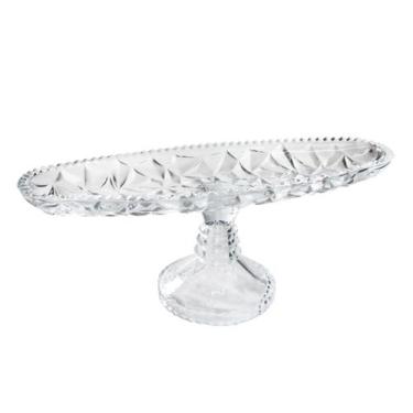 Imagem de TRAVESSA OVAl DE VIDRO COM PÉ 10,5X11X31CM - LINX