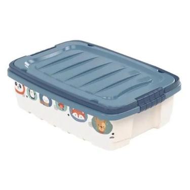 Imagem de Caixa Organizadora Infantil Azul Decorada 8,5L 13405 Plasutil - Plasut
