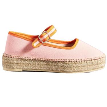 Imagem de Sapatilhas de balé Molozoey Mary Jane Woven Alpargatas rosa para mulhe