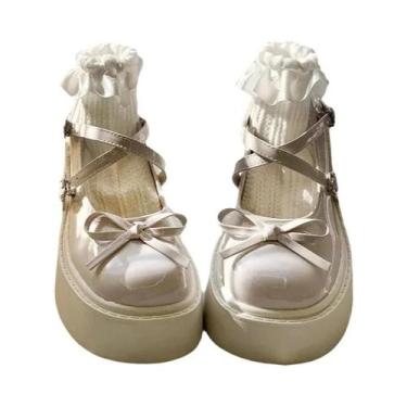 Imagem de Sapatos Femininos De Salto Grosso Com Plataforma E Bico Redondo Estilo