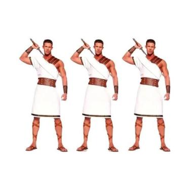 Imagem de Fantasia De Gladiador Romano Masculina 2024, Fantasia De Halloween Par