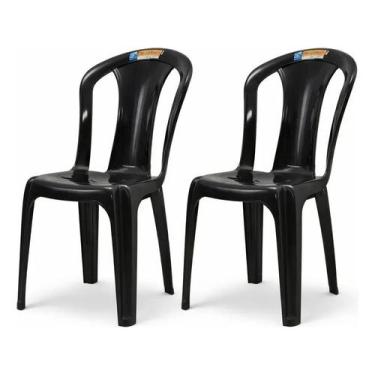 Imagem de KIT 2 CADEIRAS BISTRO DECOR MOBILIA 77 PRETA Conforto e Estilo para Co