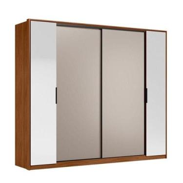 Imagem de Guarda Roupa Casal Laredo D44010k Nogueira Nude Tx Com Espelho Demóbil