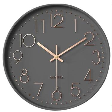 Imagem de Relógio de Parede 30cm Silencioso Decorativo Moderno Grande Decoração 