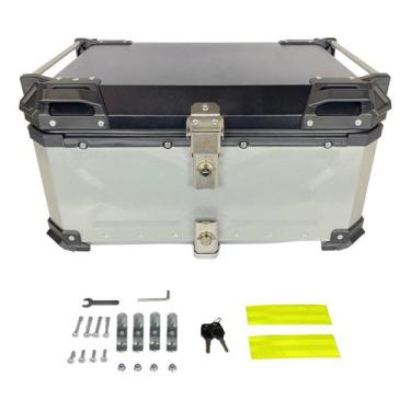 Imagem de Bau Moto Bauleto Universal 65l Com Base Traseiro Aluminio - Navetec