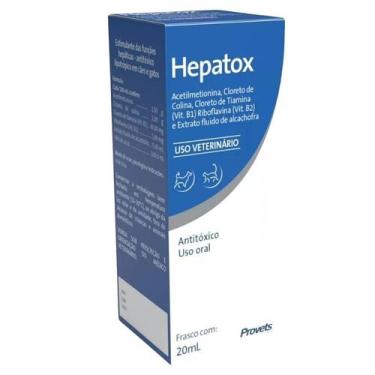 Imagem de Antitóxico Hepatox 20ml para Cães e Gatos  Provets Simões