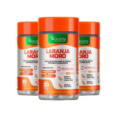 Imagem de Kit 3x Pote de Extrato de Laranja Moro Cromo Café Verde 3x1 Vegano Denavita-Unissex