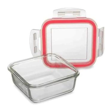 Imagem de Jogo 10 Pote De Vidro Tampa Hermética Marmita Fit Tampa Silicone Verme