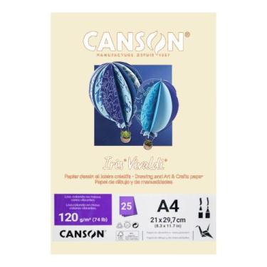 Imagem de Papel Canson A4 Iris Vivaldi 120g 25Fls - Escolha a cor, Creme