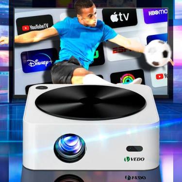 Imagem de Projetor LED Portátil Full HD 1920x1080 Wi-Fi Bluetooth 4K 12000 Lúmen