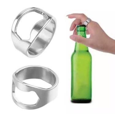 Imagem de Kit 2 Anel Abridor De Garrafa Cerveja Bar Aço Inoxidável, 9 MM