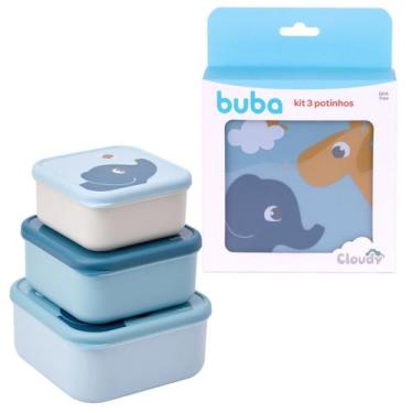 Imagem de Kit 3 Potinhos Cloudy Azul 21761 - Buba