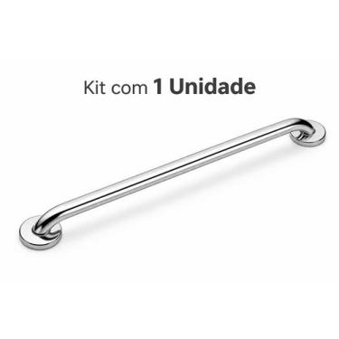 Imagem de Barra de Apoio Banheiro Inox 80cm Anticorrosiva NBR 9050 Idoso Gestant