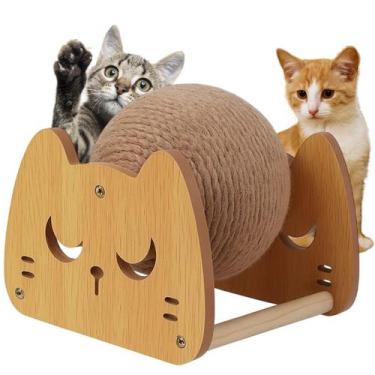 Imagem de Arranhador Gato Pet Felino Brinquedo Bolinha Rasqueavel Divertida Conf