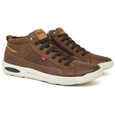 Imagem de Bota Tênis Sapatênis Cano Alto Ferracini Pulse Couro Legítimo Cadarço Elástico Palmilha...
