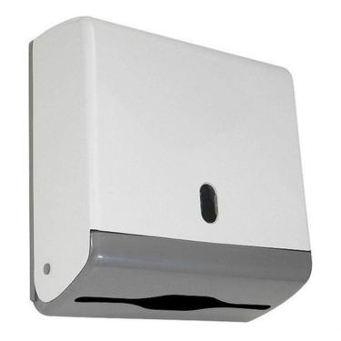 Imagem de Dispenser para Papel Toalha Interfolha Toalheiro Junior 2 Ou 3 Dobras Capacidade 600 Folhas Branco