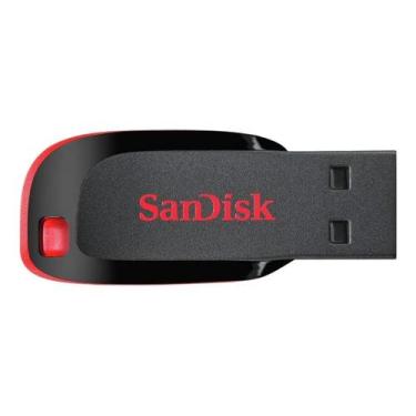 Imagem de Pendrive Sandisk Cruzer Blade Sdcz50-128g-b35 128gb 2.0 Preto E Vermel