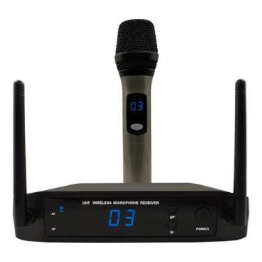 Imagem de Microfone Sem Fio Leson Ls906 Multifrequências Uhf Card Dig