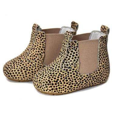 Imagem de Botina Infantil Bili Bilu Couro Animal Print Leopardo 1611, Amarelo, 1