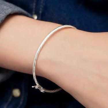 Imagem de Bracelete Trabalhado 5,5cm Torcido M - Ancia Jias e Semijoias, Cor úni