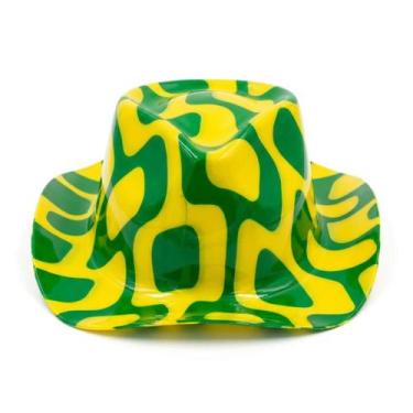 Imagem de Chapéu Malandrinho Plástico Brasil Verde Amarelo Festa - Senhor Preço