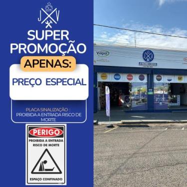 Imagem de Placa Sinalização Segurança - Perigo Proibido A Entrada Risco De Morte