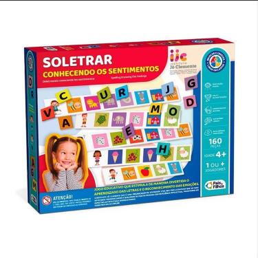 Imagem de Brinquedo Pedagógico Soletrando Conhecendo os Sentimentos 160 Peças Educação Emocional Pais & Filhos
