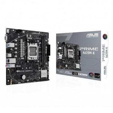 Imagem de Placa Mãe Asus Prime A620AM-K (AM5 - DisplayPort) Chipset AMD A620AM-K - RGB Aura Sync - Micro ATX