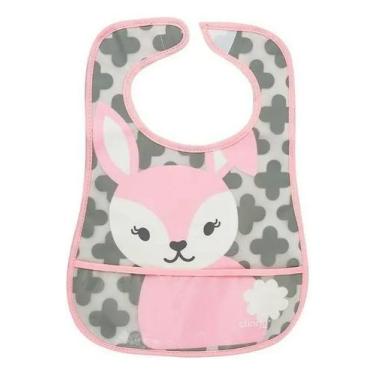 Imagem de Babador Impermeável Clingo Com Bolso Coelho Rosa - C5065