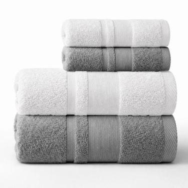 Imagem de Kit 4 Pecas Toalha Banhão Gigante 160x90cm Macia, Encorpada e Alta Abs