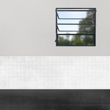 Imagem de Janela Vitro Basculante 60cm x 60cm Linha Modular Preto Esquadrias Ber