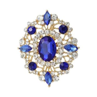 Imagem de Broches Ovais De Cristal Com Strass Para Mulheres E Unissex, Acessório