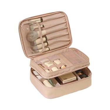 Imagem de Bolsa De Maquiagem Unissex Impermeável Em Tecido Oxford Para Viagem, C