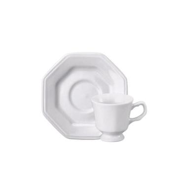 Imagem de Xicara Café Com Pires 60ml Porcelana Schmidt - Mod. Prisma 077, Branco