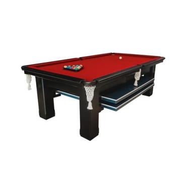 Imagem de Mesa de Sinuca e Ping Pong - 2,34x1,34 - Nelson Bilhares, Vermelho