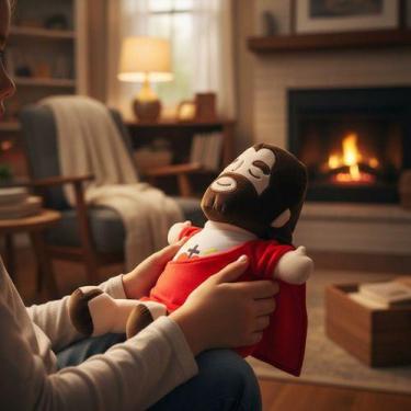Imagem de Boneco De Pelúcia Jesus Respira E Alivia Ansiedade Luz E Som - - Impor