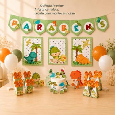 Imagem de Kit Festa Dinossauro Baby, Decoração Infantil Completa, Topo de Bolo e