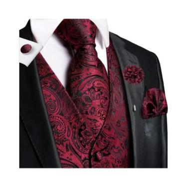Imagem de Colete Masculino Jacquard Para Casamento E Festa De Negócios, Conjunto