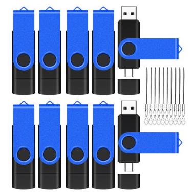Imagem de Pen drive EASTBULL 8GB USB-C 2 em 1  Pacote com 10 unidades azul