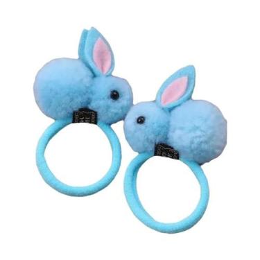 Imagem de Elásticos De Cabelo Com Orelhas De Coelho Peludas Para Meninas, 2 Peça