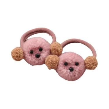 Imagem de Elásticos De Cabelo Com Orelhas De Coelho Peludas Para Meninas, 2 Peça