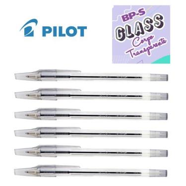 Imagem de Kit Com 6 Canetas Esferográficas Pilot BP-S Glass PRETA