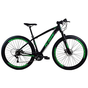 Imagem de Bicicleta Aro 29 KSW 27v Freio Hidraulico Suspensão C/Trava Cubo Cassete - Preto/Verde 19