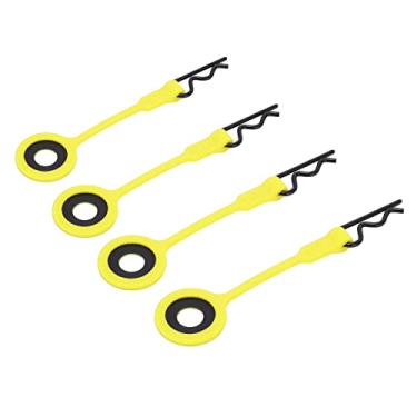 Imagem de Presilha para corpo de carro RC, retentor de corpo de carro RC de silicone e ferro Tamanho compacto reduz o sofrimento das mãos Fixação firme para Traxxas D90(amarelo)