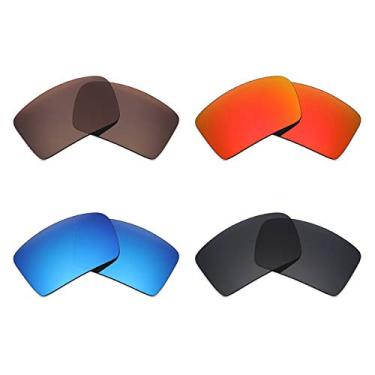 Imagem de Mryok 4 pares de lentes polarizadas de substituição para óculos de sol Oakley Eyepatch 2 – preto furtivo/vermelho fogo/azul gelo/marrom bronze