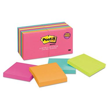 Imagem de Post-it 65414AN Almofadas originais em cores da Cidade do Cabo, 3 x 3, 100 folhas, pacote com 14