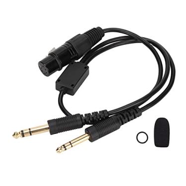 Imagem de ASHATA Cabo adaptador de fone de ouvido de aviação para XLR de 5 pinos para plugue duplo GA, cabo adaptador de fone de ouvido de 5 pinos XLR para GA com plugue duplo XLR para GA