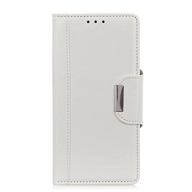Imagem de Capa carteira para Google Pixel 6/6 Pro, capa flip de couro PU com fecho magnético com suporte para cartão, bolso para dinheiro, suporte para livro, capa para celular, branca, 6 de 6,4 polegadas