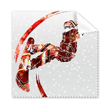 Imagem de Esporte Skateboard Aquarela Esqui, Ilustração, Pano de Limpeza para Tela de Telefone Limpador de Óculos 5 peças