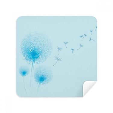 Imagem de Blue Flower Dente-de-leão óculos pano limpador de tela tecido camurça pacote com 2